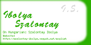 ibolya szalontay business card